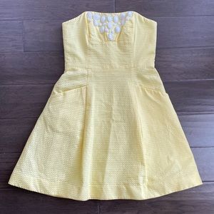 Lilly Pulitzer Yellow Strapless Dress